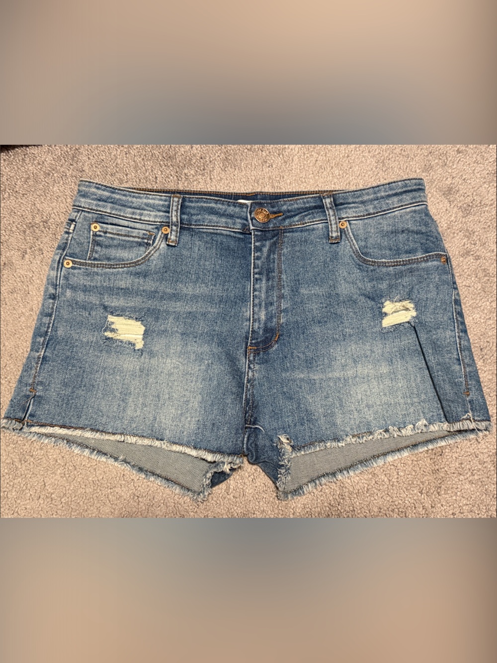 STS Blue Distressed Medium Blue Denim Jean Shorts